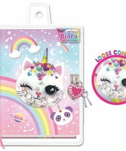 Diary With Lock & Keys Cat Design