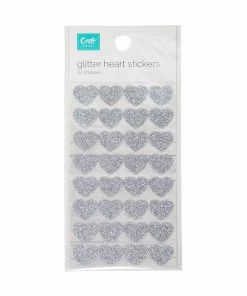 Craftsmart Glitter Heart Stickers 32 Pieces
