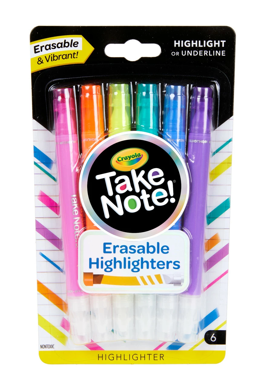 Crayola Take Note Erasable Highlighters, 6 Count - Image 5