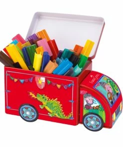 33 Faber-Castell Connector Pen Colour Markers Truck Tin
