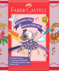 20 Faber-Castell Connector Pen Colour Markers Music Box Tin